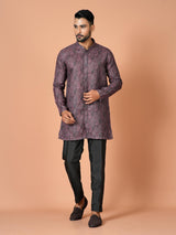 Short Kurta With Pant in Purple Colour