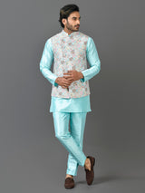 Kurta Jacket Set in Multicolour
