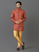Kurta Jacket Set in Gold Colour