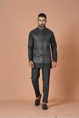 Kurta Jacket Set in Black Colour