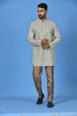 Short Kurta With Pant in Green Colour