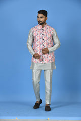 Kurta Jacket Set in Multicolor