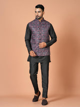 Kurta Jacket Set in Multicolour