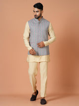 Kurta Jacket Set in Multicolour