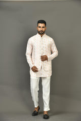 Designer Kurta Jacket Set In Multicolour