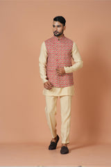 Kurta Jacket Set in Multicolour