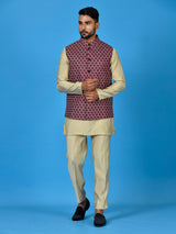 Designer Kurta Jacket Set In Multicolor
