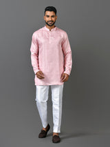 Designer Pink Satin Short Kurta