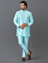 Designer Blue Silk Short Kurta