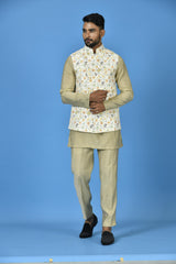 Designer Kurta Jacket Set In Multicolor