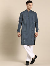 Murky Blue Rayon Kurta Set