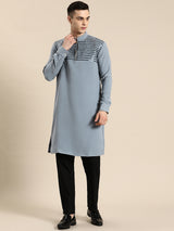 Grey Viscose Rayon Kurta Set