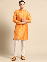 Golden Mustard Silk Ethnic Kurta Set