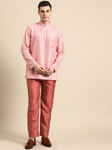 Elegant Pink Cotton-Blend Kurta Set