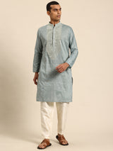 Light Blue Muslin Cotton Kurta Set