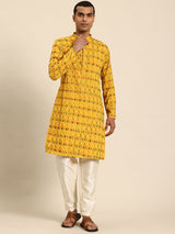 Mustard Yellow Muslin Cotton Kurta Set