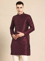 Maroon Muslin Cotton Kurta Set