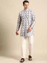 Sophisticated Grey Cotton-Blend Kurta Set