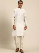 Cream Muslin Cotton Kurta Set