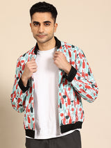 Floral Stripe Bomber Jacket