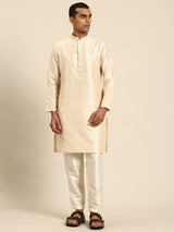 Cream Muslin Cotton Kurta Set