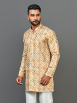 Designer Yellow Satin Short Kurta