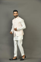 Designer Kurta Jacket Set In Multicolour