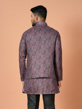 Kurta Jacket Set in Black Colour