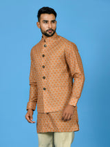 Designer Yellow Silk Kurta Jacket Set