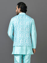 Kurta Jacket Set in Sea Green Colour