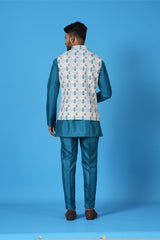 Kurta Jacket Set in Multicolor