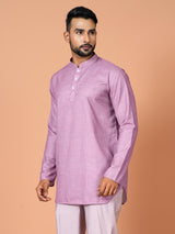 Designer Purple Satin Short Kurta