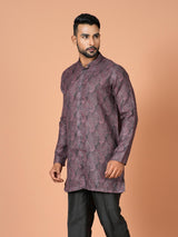 Designer Purple Silk Short Kurta