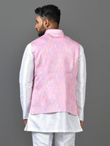 Designer Kurta Jacket Set In Pink