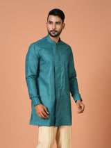 Designer Blue Silk Short Kurta
