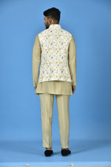 Designer Kurta Jacket Set In Multicolor