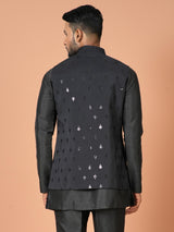 Kurta Jacket Set in Black Colour