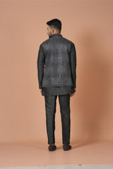 Kurta Jacket Set in Black Colour