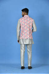 Kurta Jacket Set in Multicolor