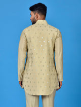 Designer Kurta Jacket Set In Beige