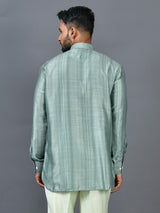 Designer Green Satin Short Kurta