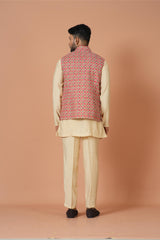 Kurta Jacket Set in Multicolour