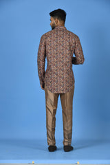 Short Kurta With Pant in Brown colour