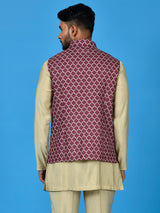 Designer Kurta Jacket Set In Multicolor