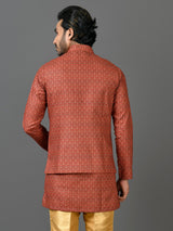 Kurta Jacket Set in Gold Colour