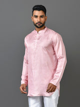 Designer Pink Satin Short Kurta