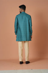 Short Kurta With Pant in Teal Colour
