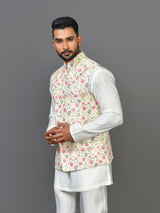 Designer Kurta Jacket Set In Multicolour