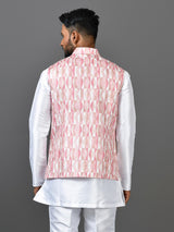 Designer Kurta Jacket Set In Peach