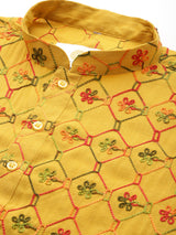 Mustard Yellow Muslin Cotton Kurta Set